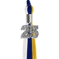 thumbnail image 3 of Endea Graduation Royal Blue/Gold/White Graduation Tassel with Silver Date Drop, 3 of 8