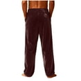 thumbnail image 5 of Men's Fleece Pajama Pants Comfy Flannel Elastic Waist PJ Bottoms Classic Solid Color Lounge Pants with Pockets, 5 of 6