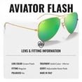 thumbnail image 3 of Ray-Ban RB3025 AVIATOR FLASH LENSES Pilot Shaped Non-Polarized Sunglasses for Men & Women - Includes Official RAYBAN Eyewear Kit - Ideal Formal & Casual Wear Sunglasses - Green Flash Lens, 3 of 7