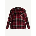 thumbnail image 5 of Terra & Sky Women's Plus Size Plaid Button Front Shirt, Sizes 0X-5X, 5 of 5