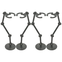 STRANDCHIC Black Plastic Action Figure Stand Adjustable Display for Home 4Pcs