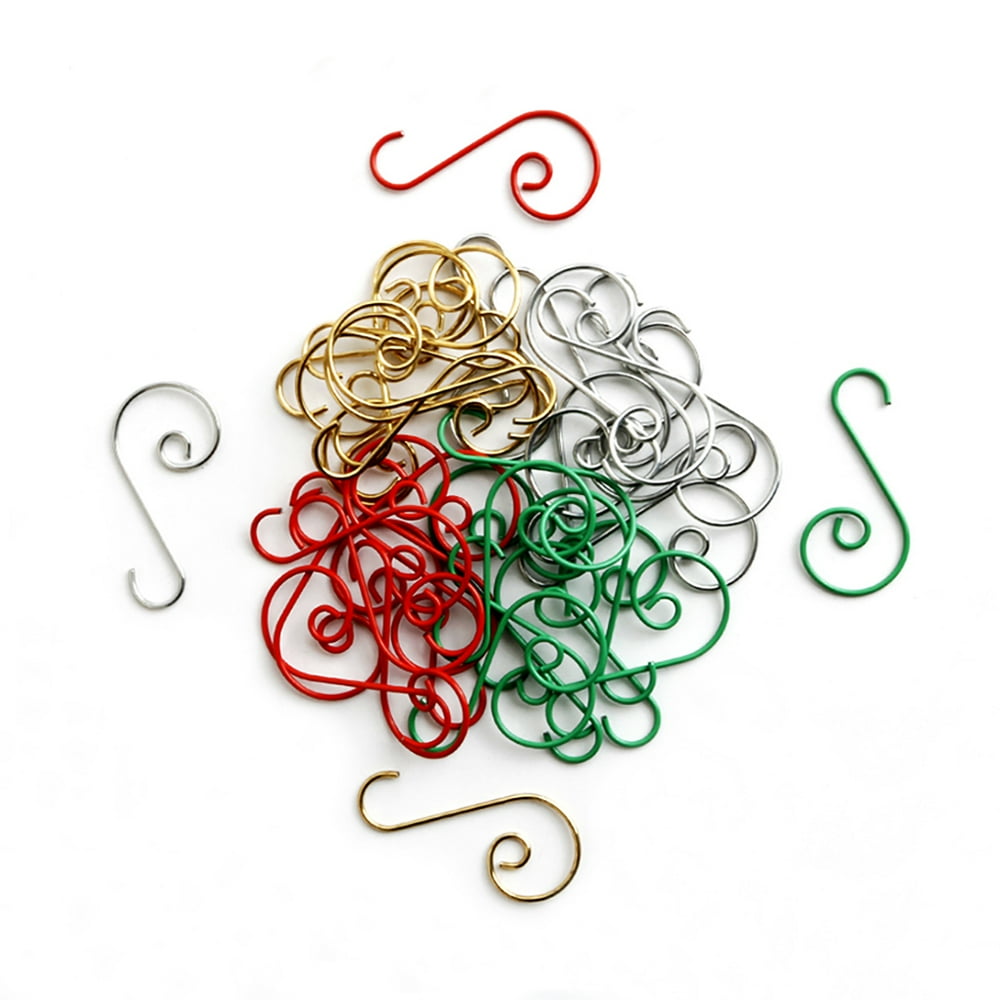 TureClos 100PCS Metal Sshaped Hooks Christmas Tree Decoration Hanger