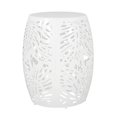 thumbnail image 2 of Mesa Benzara BM324080 Miami Palm Leaf de hierro blanco, 43 cm, 2 of 5