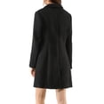 thumbnail image 3 of INSPIRE CHIC Manteau Long d'Hiver pour Femme à Revers Cranté, Manches Longues, Simple Boutonnage, Noir, m, 3 of 7