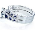 thumbnail image 5 of Rag Jewels 925 Sterling Silver 3.00 Ct Round Cut Diamond & Blue Sapphire Wedding Engagement Bridal Ring Set 14K White Gold Plated For Women's -6, 5 of 5