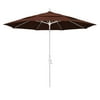 California Umbrella GSCUF118170-5432-DWV 11 ft. Fiberglass Market Umbrella Collar Tilt DV Matted White-Sunbrella-Bay Brown