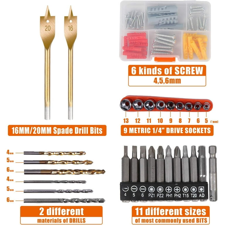 Power Tools Combo Kit LETTON Tool Set with 60pcs Accessories Toolbox and 16.8V Cordless Drill Set for Home Cordless Repair Tool Kit Walmart