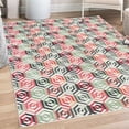 thumbnail image 1 of Geometric Decorative Rug, Abstract Cubes Isometric Hexagonal Shaped Pattern Colorful Retro Design Print, Quality Carpet for Bedroom Dorm and Living Room, 6 Sizes, Dark Sea, by Ambesonne, 1 of 4