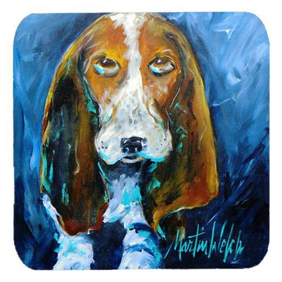 Dog - Basset Hound You Talking About Me Foam Coasters, Set Of 4