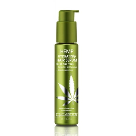 GIOVANNI Hemp Hydrating Hair Serum, 2.75 oz. Hemp Seed Oil, Aloe Vera, Frankincense, Anti-Frizz Formula Helps Stimulate, Moisturize and Revitalize Damaged Hair, No Parabens, Color Safe (Pack of 1)