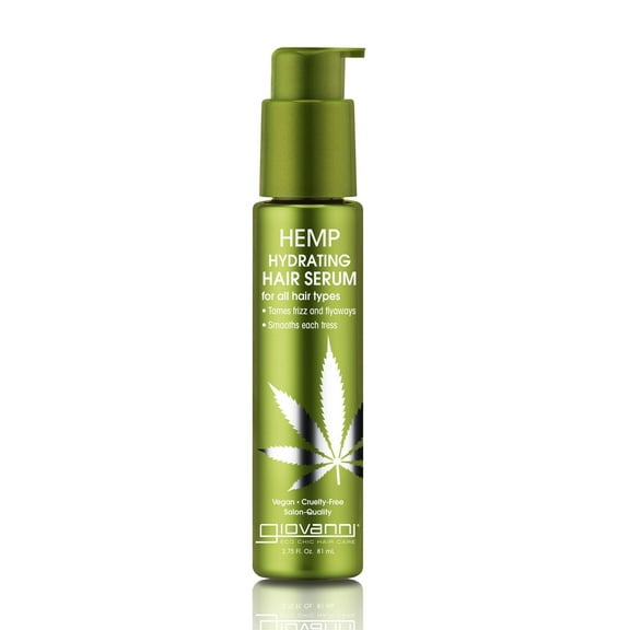 GIOVANNI Hemp Hydrating Hair Serum, 2.75 oz. Hemp Seed Oil, Aloe Vera, Frankincense, Anti-Frizz Formula Helps Stimulate, Moisturize and Revitalize Damaged Hair, No Parabens, Color Safe (Pack of 1)