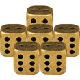 thumbnail image 4 of 6pcs Brass Craft Dices Simple Game Dice Props Solid Brass Craft Small Dices, 4 of 8