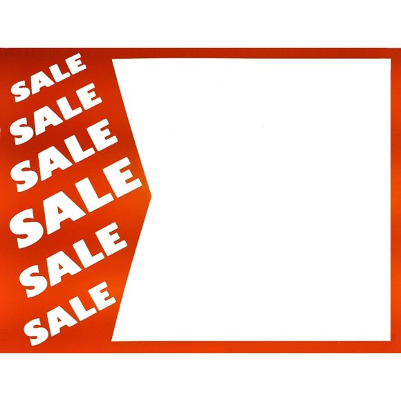 25 "Sale Sale Sale" - 7" x 5.5" Writable Paper Retail Store Price Signs Heavy Duty Cardstock Fluorescent Orange