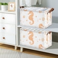 thumbnail image 2 of Yayeee Foldable Storage Basket for Shelves with Handles Waterproof Cloth Bins, White Seahorse, 2 of 7