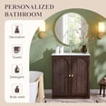 thumbnail image 5 of SinCiDo 30 Inch Bathroom Vanity with Sink, Arched Bathroom Vanity Cabinet with Ceramic Basin, Modern Fluted Bathroom Vanity w/Adjustable Shelf, 5 of 7