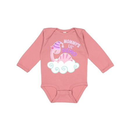 

Inktastic Mommy s Lil Dino with Cute Pink Baby Dinosaur Gift Baby Boy or Baby Girl Long Sleeve Bodysuit