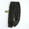 thumbnail image 2 of ZHOUCHANKIDS Women Sherpa Lined Sweatpants Winter Warm Lined Sweatpants Jogger Pants Black M, 2 of 3