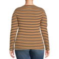thumbnail image 4 of Terra & Sky Women's Plus Size Ribbed Layering T-Shirt with Long Sleeves, 4 of 5