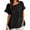 Black, variant on Uner 10$!Summer Plus Size Tops for Womens 2025 Fashion Sexy Short Sleeve Sequins Loose Polluer Solid Round-Neck Blouse Shirt