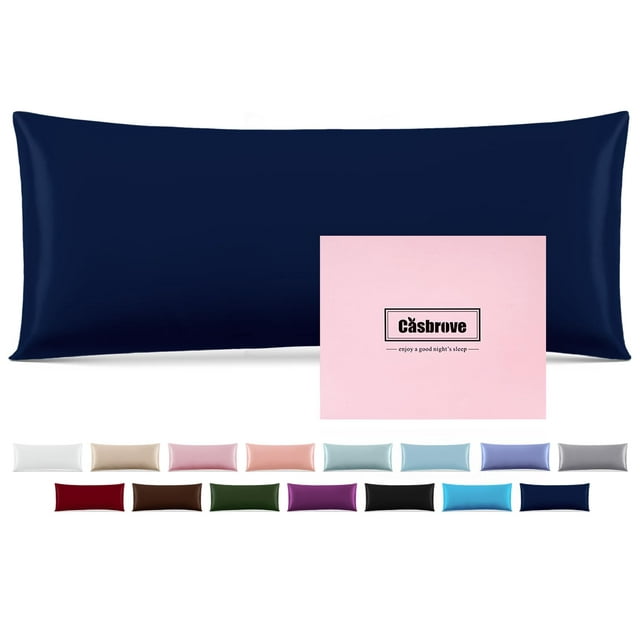 Funda Casbrove para Almohada Corporal de Seda Mulberry 51x137 cm Verde Azulado