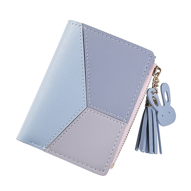 Carteras pequeñas para mujer, billeteras para tarjetas,Azul, Pequeño,