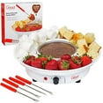thumbnail image 6 of Chocolate Fondue Maker- Deluxe Electric Dessert Fountain Fondu Pot Set with 4 Forks and Party Serving Tray, 6 of 6