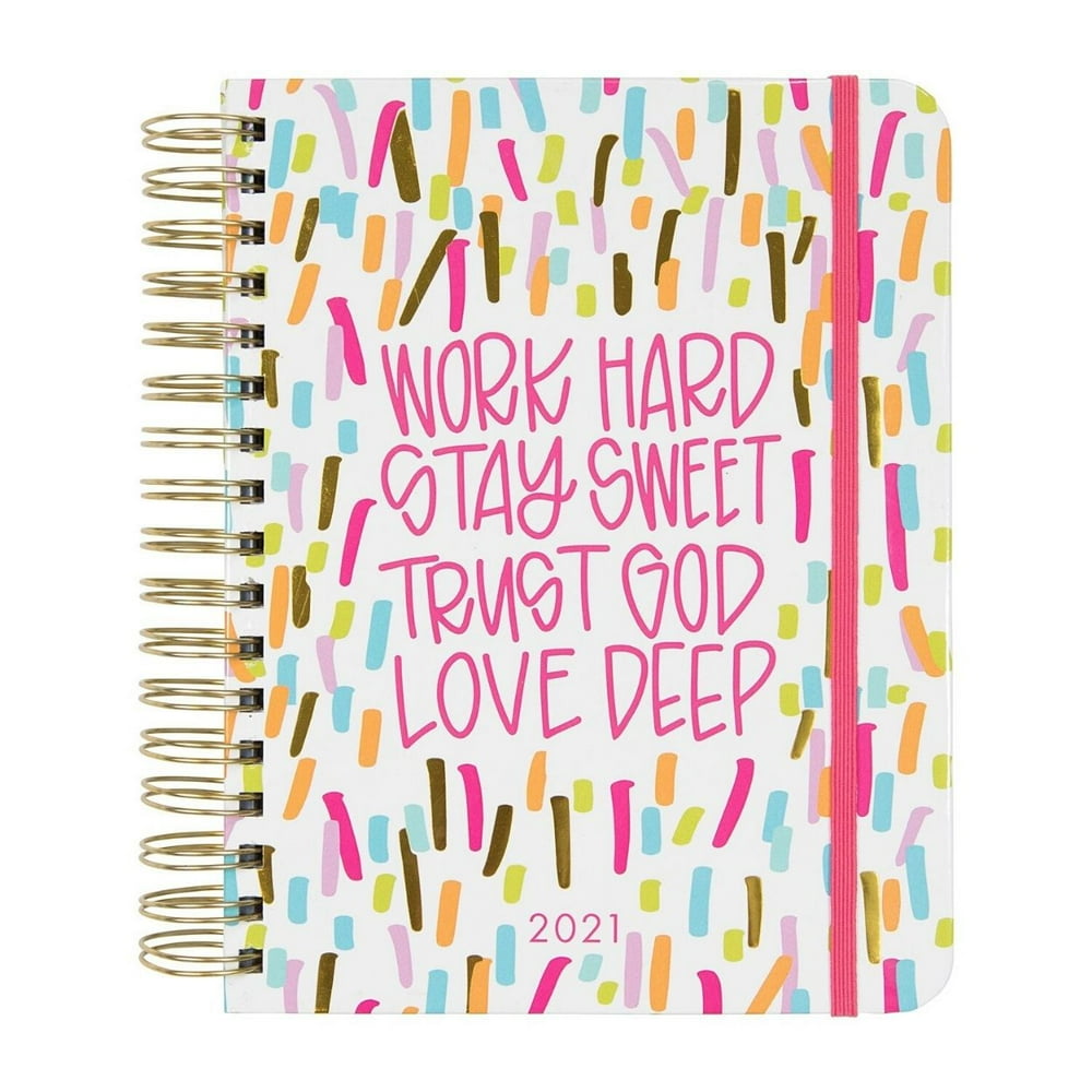 Mary Square 18 Month 2020 2021 Agenda 7 x 9 Work Hard Colorful