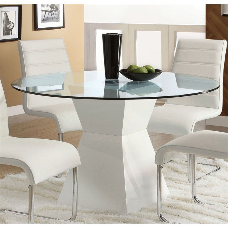 Furniture Of America Dorazio, Contemporary Round Glass Dining Table Sets