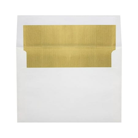 UPC: 0848614204458 | LUX A6 Foil Lined Invitation Envelopes 4 3/4×6 1/2 White w/Gold Lining FLWH4875-04-50