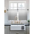 thumbnail image 2 of Gray Ombre Tier Curtains 36 Inch Length,Sheer Curtains for Bedroom Living Room Window Modern Geometric Abstract Rhombus Striped Rod Pocket Drapes Kitchen Curtains Small Half Window 27.5"x36" 2 Panels, 2 of 6