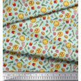 thumbnail image 2 of Soimoi Rayon Fabric Vegetable,Burger & Pizza Food Print Fabric by Yard 56 Inch Wide, 2 of 3