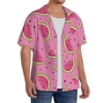 thumbnail image 3 of Salouo Watermelon Pattern Cuban Collar Shirts for Men Button-Down Shirt Men's Short Sleeve Shirts Hawaiian Shirts Casual Shirts -Medium, 3 of 6