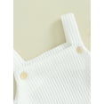 thumbnail image 5 of Liacowi Baby Boy Girl Overalls Sleeveless Solid Color Knit Rompers Newborn Infant Clothes, 5 of 9