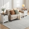 thumbnail image 4 of Homall Farmhouse Nightstand Set of 2 with Shelf and Barn Door Wood Modern Beside Tables for Bedroom Living Room, White, 4 of 8