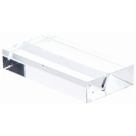 Plymor Clear Acrylic Block with Sign Display Holder Slot, 2" W x 1" D x .375" H (2 Pack)