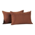 thumbnail image 5 of 3S Brother's Solid Color Cushion Cover Velvet Look Home Décor Throw Pillow Case with Invisible Zipper Set of 2 Pieces for Chair Couch Bedroom & Livingroom Décor Pillowcase - B-Orange 12"x20" Each, 5 of 9