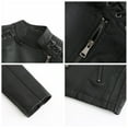 thumbnail image 5 of Women's PU Leather Motorcycle Jacket Slim Fit Coat Short Biker Jacket, 5 of 9