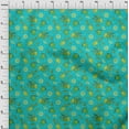 thumbnail image 3 of oneOone Georgette Viscose Turquoise Blue Fabric Lemon Vegetable Sewing Material Print Fabric By The Yard 42 Inch Wide, 3 of 4