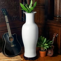36" Tall White Porcelain Vase