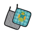 thumbnail image 2 of Caroline's Treasures Owl on Blue Plaid Pair of Pot Holders, 2 of 3