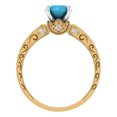 thumbnail image 4 of 1.06 ct Round Cut Simulated Turquoise Solitaire 14K Yellow/White Gold Womens Engagement Ring, 4 of 5