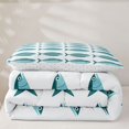 thumbnail image 5 of Manfei Rustic Mackerel Fish Twin Comforter Sets, Cartoon Scale Bedding Set, Cyan Teal, Reversible, 2pcs, 1 Comforter and 1 Pillowcase, 5 of 7
