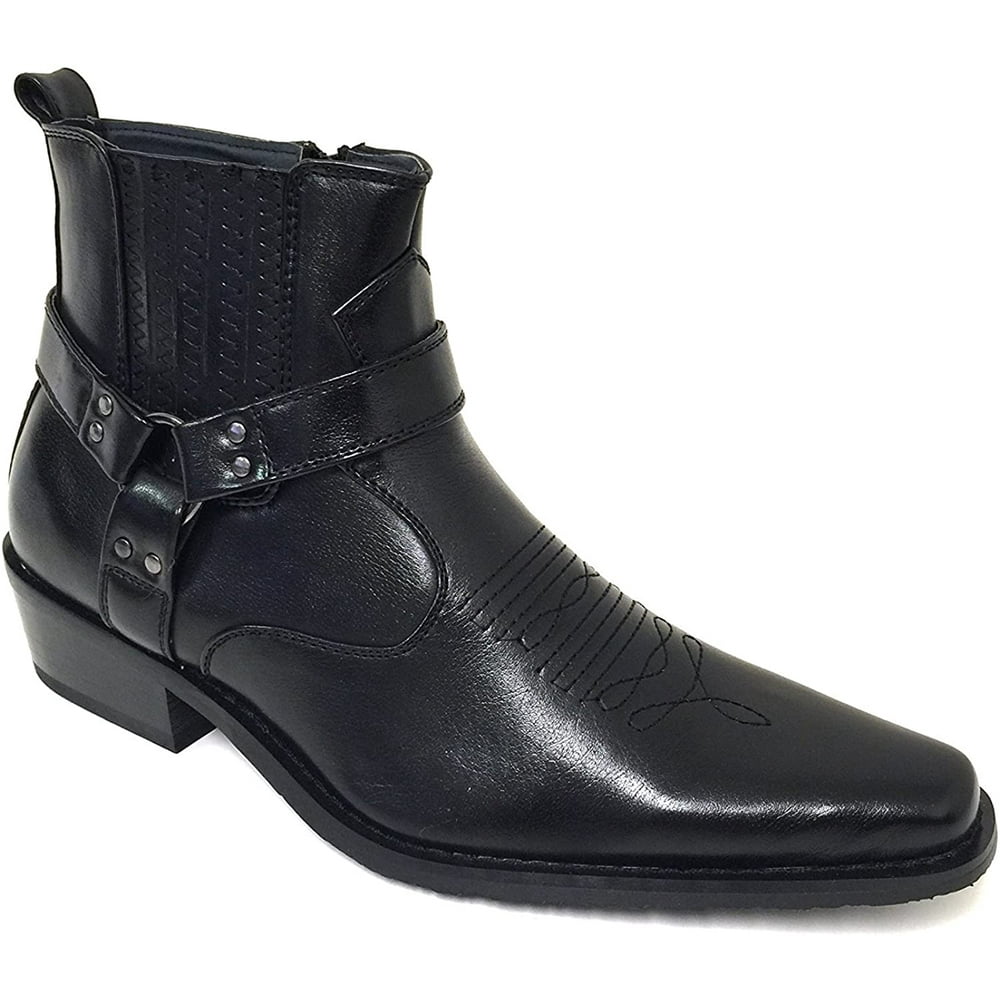 men's cowboy boots with zipper on the side