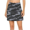 thumbnail image 3 of Lcziwo Tennis Skirts for Women with Liner Mid Waist Tummy Control Skorts Athletic Yoga Workout Running Skirts Lightweight Camo Skorts 2025 Gray,L, 3 of 7