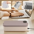 thumbnail image 4 of Plastic Heated Lunch Box Wireless USB Rechargeable Heated Lunch Box 900ml Adjustable Temperature Portable Insulated Food Warmer Gray(1Pc) by JASKFLY, 4 of 8
