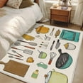 thumbnail image 5 of Rectangle Area Rug 4x6ft,Kitchen Cooking Kitchenware Cartoon Style Washable Carpet Non-Slip Runner Accent Rugs Indoor Floor Mat for Bedroom Living Room Decor,Retro Linen, 5 of 9