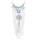thumbnail image 1 of Cadena de collar de suéter de aleación ajustable con colgante estilo borla vintage para mujer (azul + plateado), 1 of 5