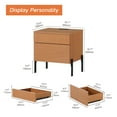 thumbnail image 2 of WAMPAT Modern Minimalist Nightstand With 2 Drawers,Reeded Wood End Table With Built-In Charging Station For Bedroom, Living Room,Entryway, 2 of 9