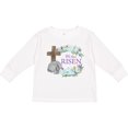 thumbnail image 3 of Inktastic Easter He Has Risen with Cross and Flowers Boys or Girls Long Sleeve Toddler T-Shirt, 3 of 5