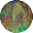 thumbnail image 1 of Ahgly Company Machine Washable Indoor Round Transitional Green Onion Green Area Rugs, 4' Round, 1 of 7